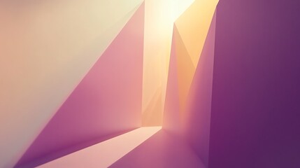 Abstract Geometric Pathway Sunlit Corridor