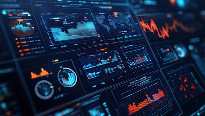Digital dashboard showing financial data
