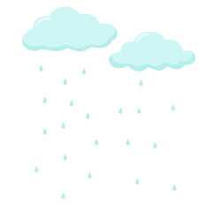 Water Cycle Process Illustration. Precipitation or Rain Process