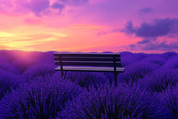  lavender field at sunset