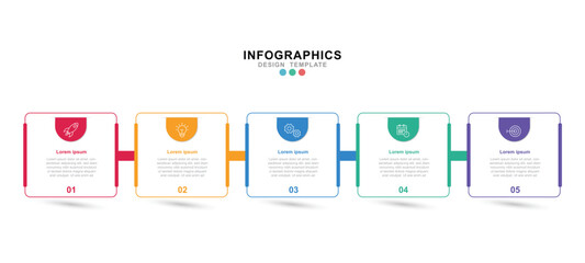 Vector Infographic label design template with icons and 5 options or steps. for your business data. Vector Illustration.