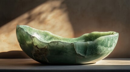 Jade stone, jade bowl, emerald jade