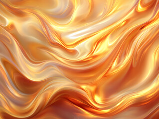 Flowing golden silk fabric studio abstract textures soft lighting close-up elegance and luxury