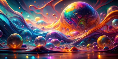 Color shifting gelatinous liquid transformation background
