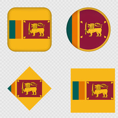 Fototapeta premium Sri Lanka Flag Icons Pack. Vector illustration.