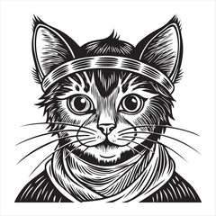 cat silhouette vector style