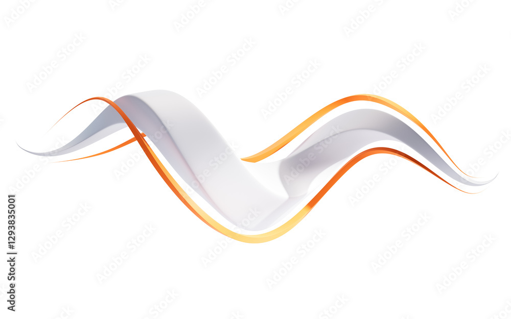 Poster Abstract flowing curve lines, 3d rendering.