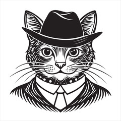 cat silhouette vector style