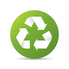 Recycle Symbol Icon 3D Gradient Round