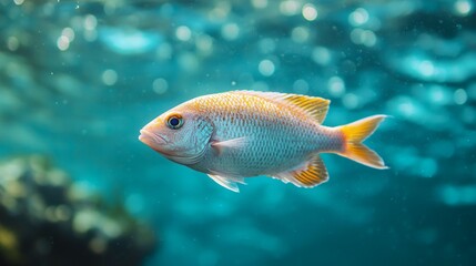 Fototapeta premium Colorful Tropical Fish Swimming in Clear Blue Ocean Water