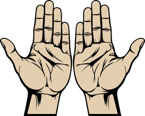 finger signs with hand movement hand drawn vector image with transparent background
