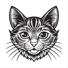 cat silhouette vector style