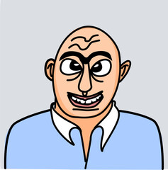 This is an illustration of a bald man