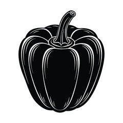 bell pepper silhouette illustration on white background.