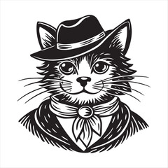 cat silhouette vector style