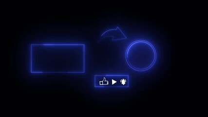 neon end screen. Subscribe button and outro for gaming and video channels Youtube End screen Outro Card subscribe to my channel