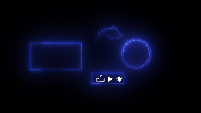 neon end screen. Subscribe button and outro for gaming and video channels Youtube End screen Outro Card subscribe to my channel