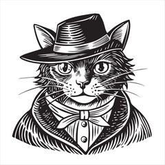 cat silhouette vector style