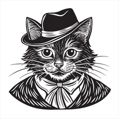 cat silhouette vector style