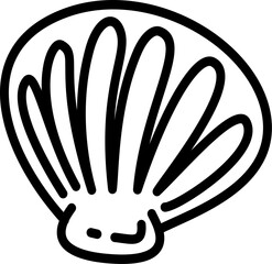 Hand drawn summer sea ​​shell doodle illustration