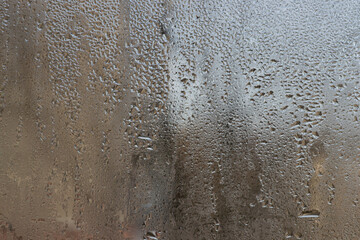 wet glass, drops on the window. 