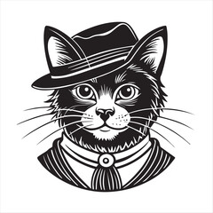 cat silhouette vector style