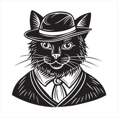 cat silhouette vector style