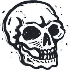 Spray painted dead skulls. Graffiti drawing symbols. Skull with crossed eyes. Vector