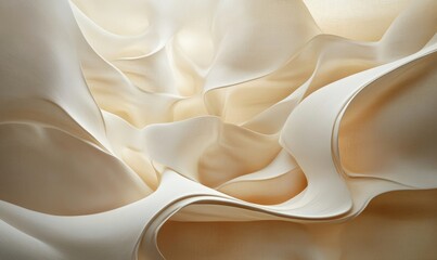 Flowing ivory fabric creates smooth abstract design.