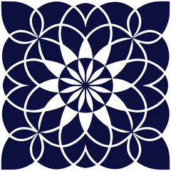 Abstract Floral Pattern Design with Seamless Flower and Leaf Elements