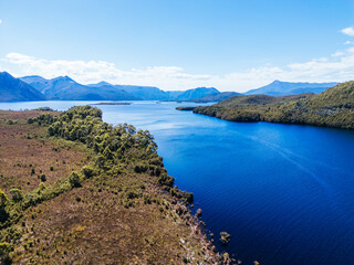 Naklejka premium Lake Burbury near Queenstown in Tasmania Australia