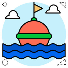 A trendy design icon of buoy