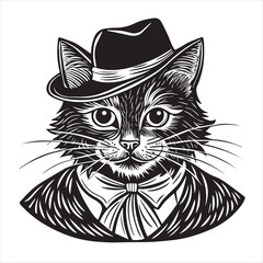 cat silhouette vector style