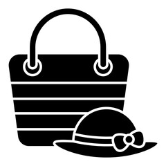 Premium design icon of handbag and cap