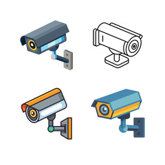 Digital Surveillance Camera Illustration, CCTV Camera Vector.