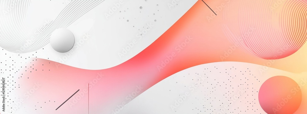 Poster a modern abstract design featuring flowing shapes and soft gradients in hues of pink and white, crea