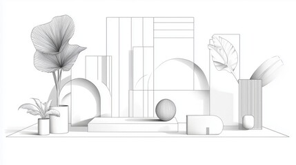 The artistic space of geometric lines