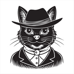 cat silhouette vector style