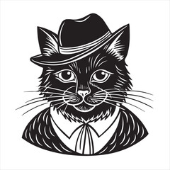 cat silhouette vector style