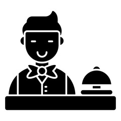 Waiter character, editable vector