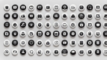 "Modern Contact Icons on Grey Business Card Background"