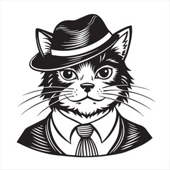 cat silhouette vector style