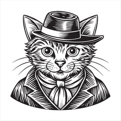 cat silhouette vector style