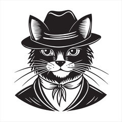 cat silhouette vector style