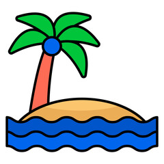 Premium design icon of beach