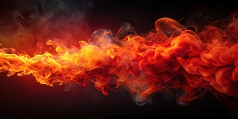 Fototapeta premium Fiery atmosphere with vibrant red smoke swirling in a dynamic motion, smoky haze