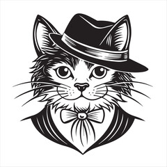 cat silhouette vector style