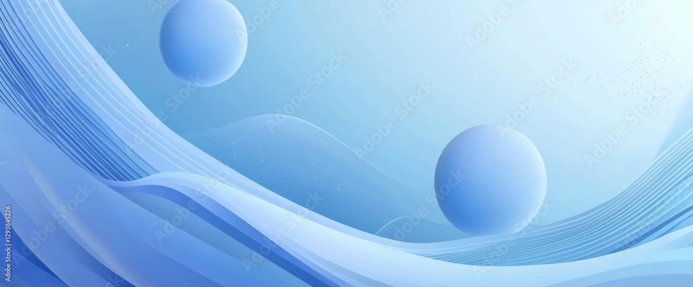 Aufkleber a serene abstract blue background featuring soft waves and orbs, evoking a sense of calm and tranqui