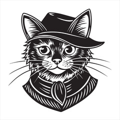 cat silhouette vector style