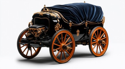 Fototapeta premium Elegant Black and Gold Royal Carriage
